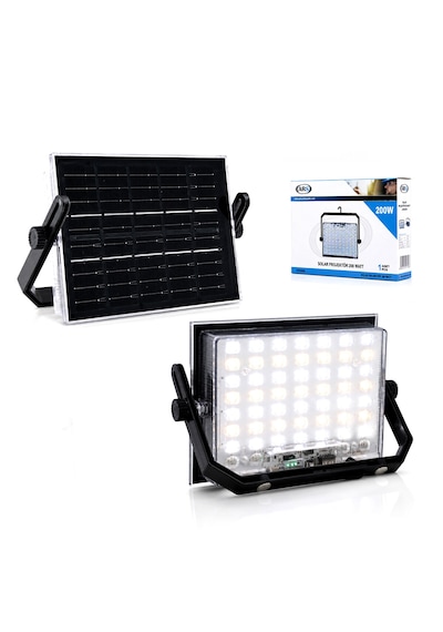 Lunaev 200w Güneş Enerjili Led Işık Solar Projektör - Fener Kamp - Dış Mekan 3 Farklı Led Işık 34896