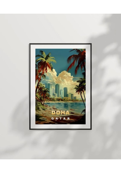 Çerçevesiz Poster Doha Şehir Manzarası