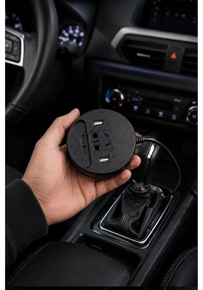 Araç Şarj Aleti Çakmaklık İnvertör & Şarj Cihazı 220v Priz+usb & Type-c Araba Çakmaklık 1