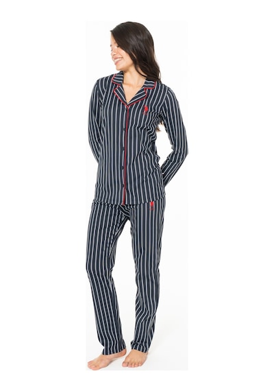 U.S. Polo Assn. Kadın Pamuklu Lisanslı Pijama Takımı 20138 Lacivert