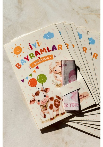 Kurban Bayramı Harçlık Kartı 10 Lu Set Çocuklar İçin Bayramlık Para Ve Hediye Kartı