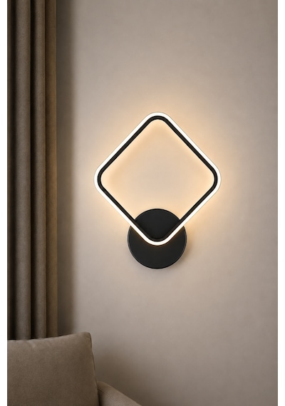 Luko Modern Led Duvar Apliği Günışığı Siyah