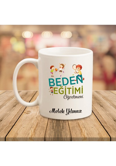 Kişiye Özel Beden Eğitimi Öğretmeni Tasarımlı Kupa Beyaz