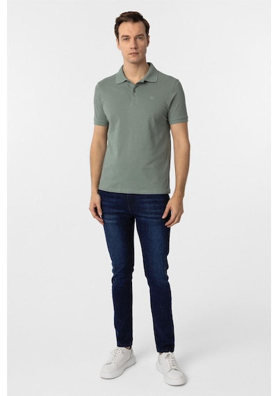 Süvari Su Yeşili Slim Fit Düz Polo Yaka Tişört