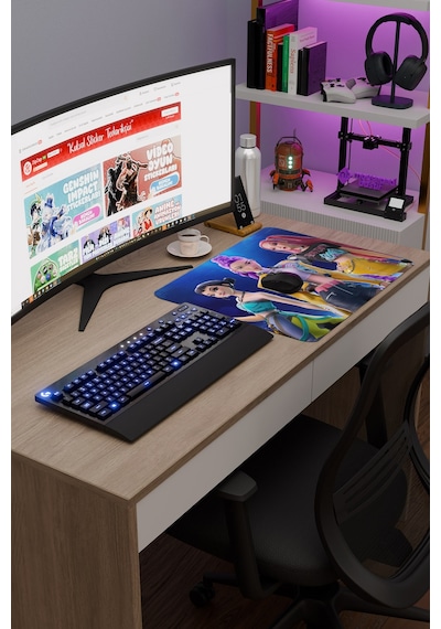 Kpop Demon Hunters Kaymaz Dikişli Kauçuk Oyuncu Mousepad V3 - 48x40 Xl Gaming Mouse Pad Fare Altlığı