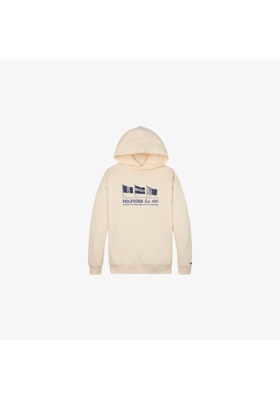 Tommy Hilfiger Waving Flag Çocuk Bej Hoodie Kb0kb09310 Bej