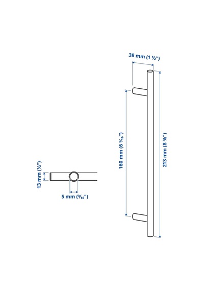 Ikea Kallrör 2'li Mobilya Kulpu 213 Mm Krom