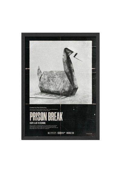 Prison Break Siyah Ahşap Çerçeveli Poster, Film Duvar Tablosu