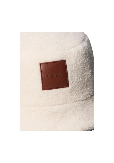 Calvin Klein All-over Sherpa W/ P, Qyj Ekru Kadın Şapka Krem