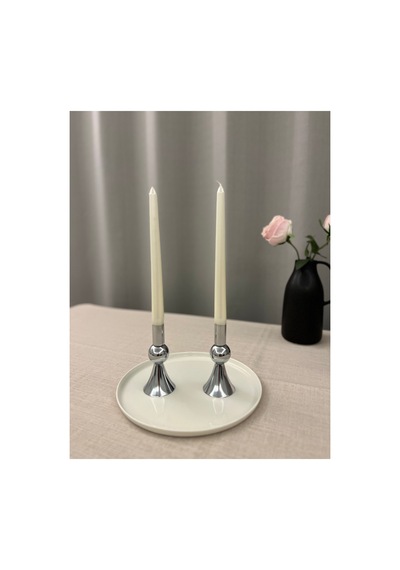 Gümüş Rengi Pısa 2'li Şamdan & Mumluk Seti Gümüş - 817593080 Gümüş