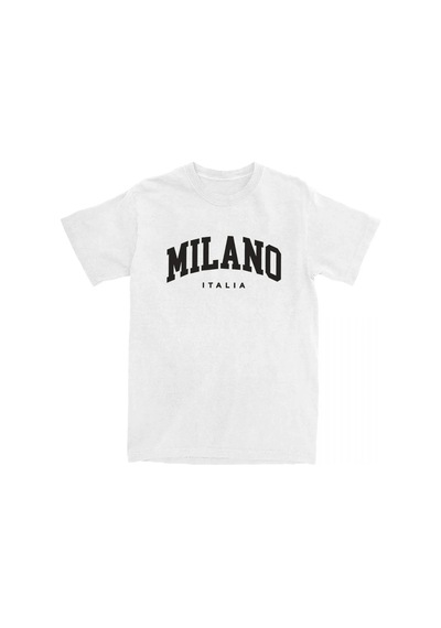 Startmore Beyaz Tees Milano İtalya Mektup Baskı Leri Yaz Beyaz