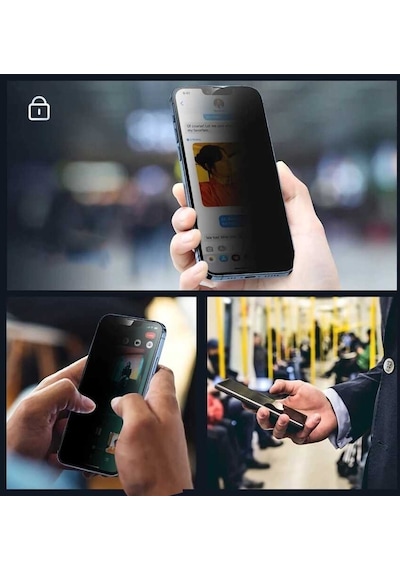 Apple Uyumlu   iPhone 13 Davin 5d Privacy Cam Zore Ekran Koruyucu
