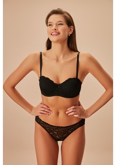 Suwen Lacy Soft Dantelli Külot Sw8375012 Siyah