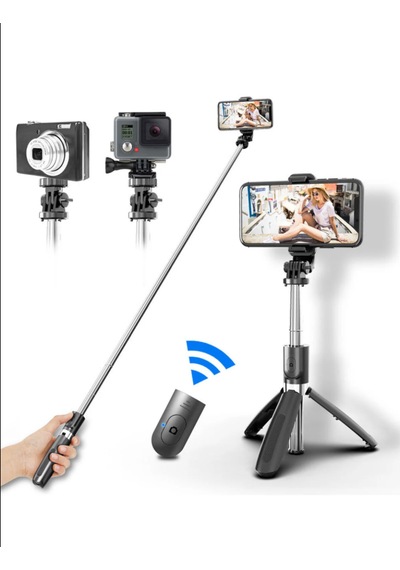 Tripod L02 4 In 1 Bluetooth Kumandalı Tripod Selfie Çubuğu