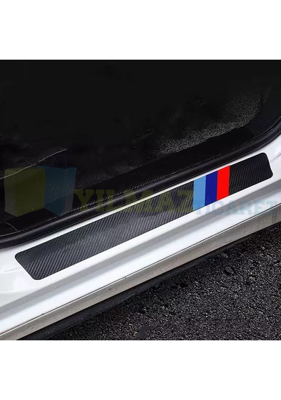 Bmw M Karbon Kapı Eşiği Oto Sticker Etiket Yapıştırma 4 Parça