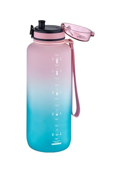 Uzspace Motivasyon Matarası 1500 Ml Mega Büyük Boy Çift Renk 8 Fa