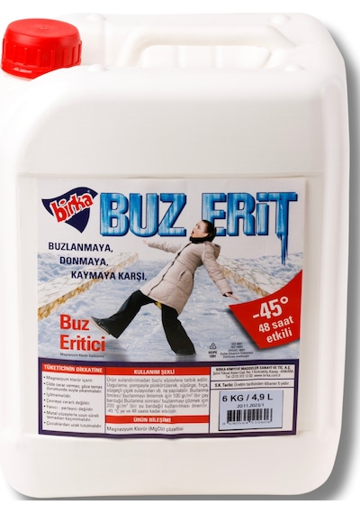 Birka Buz Eritici 6 Kg Buzlanma Önleyici Ve Buz Çözücü, -45 C, Magnezyum Klorürlü Tekli