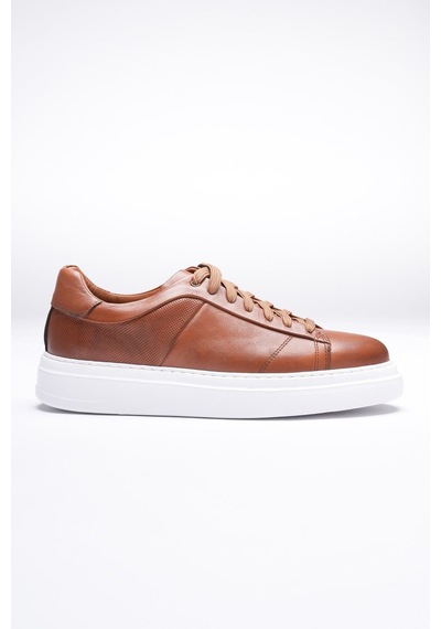 Erkek Hakiki Deri Sneaker Taba Maver Taba
