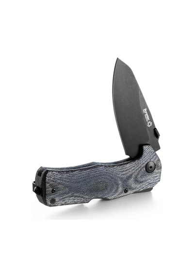 Lionsteel Tm1 Special Edition - Bladehq - Blue Canvas - Black Blade Deri Kılıflı Kamp Çakı Mavi
