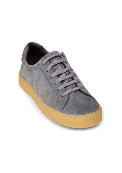 Deery Erkek Gri Hakiki Süet Sneaker Ayakkabı - 02018mgrıc04