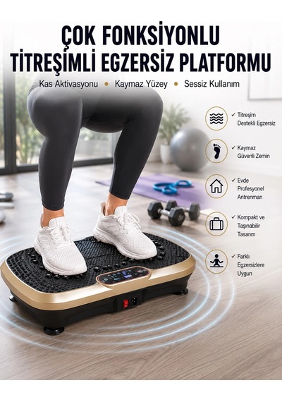 Zenvia Evde Spor İçin Titreşimli Plate Fitness Platformu Yeni Nesil Znv2026
