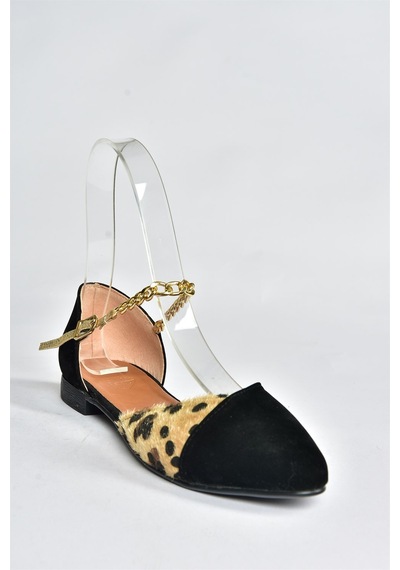 Fox Shoes Siyah/leopar Süet Zincir Detaylı Kadın Babet P726054502 Siyah/leopar-süet Siyah - Leopar Fox Shoes Siyah/leopar Süet Zincir Detaylı Kadın Babet P726054502 Siyah/leopar-süet Siyah - Leopar