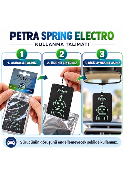 Petra Spring Electro Asma Koku, Araba Kokusu, Araç Kokusu , Asma Kağıt Koku Araç Ortam Kokusu