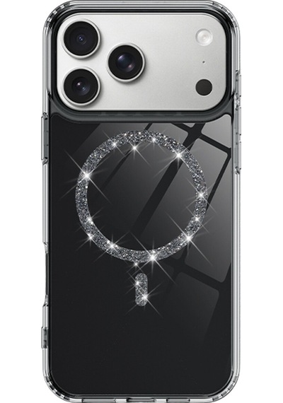 Apple Apple iPhone 17 Pro Max İçin Uyumlu Magsafe Özellikli Işıltılı Tasarımlı Ekstra Darbe Korumalı Kapak