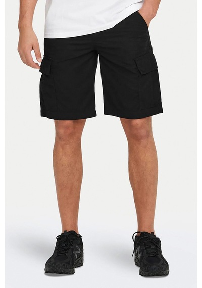 Only & Sons Onsloc Pamuklu Relaxed Normal Bel Cepli Short Erkek Short 22029214 Siyah