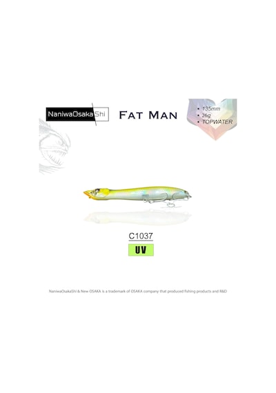 Naniwaosakashi Fat Man 135mm 26gr Topwater Sahte Balık