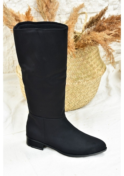 Fox Shoes Siyah Süet Düz Taban Günlük Kadın Çizme L726600902 Siyah-süet