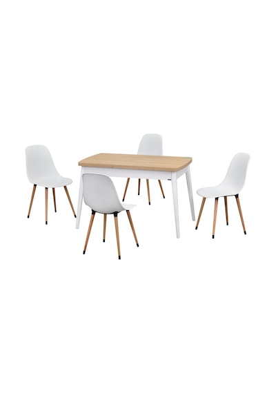 Vilinze Eames Sandalye Avanos Ahşap Mdf Açılır Mutfak Masası Takımı - 70x120+30 Cm Beyaz Vilinze Eames Sandalye Avanos Ahşap Mdf Açılır Mutfak Masası Takımı - 70x120+30 Cm Beyaz