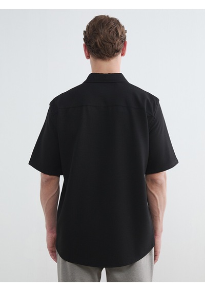 Lcw Vision Siyah Regular Fit Erkek Dokulu Gömlek