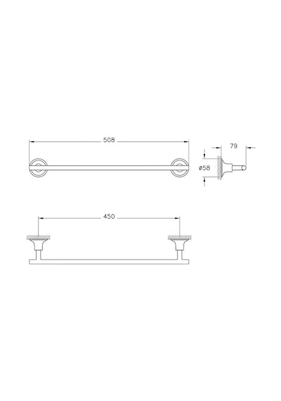 A44548 VitrA Origin Classic Havluluk, 45 Cm Krom