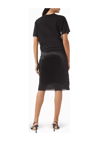 3.1 Phillip Lim Dantel Detaylı Drapeli Elbise Jersey Üst, Saten Etek Ve Zarif Kontrast Siyah 3.1 Phillip Lim Dantel Detaylı Drapeli Elbise Jersey Üst, Saten Etek Ve Zarif Kontrast Siyah