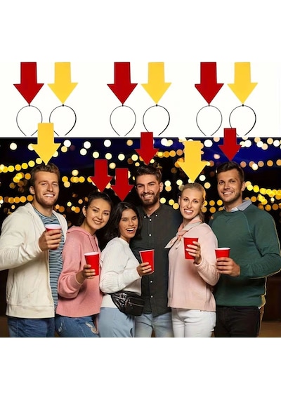 Kişiselleştirilebilir Ok İşaretli Mesaj Tacı 2 Li Set Sarı-kırmızı +0