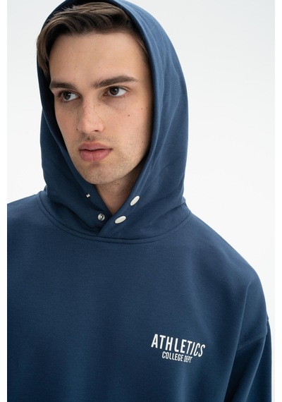 AR-MA Arma Erkek Oversize Kanguru Cepli Şardonsuz 3 İplik Kapşonlu Sweatshirt 001