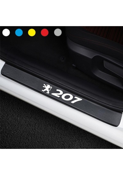 Peugeot 207 Için Karbon Kapı Eşiği Sticker ( 4 Adet )