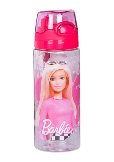 Wiggle 500ml Barbie Pipetli Askılı Kilitlenebilir Su Matarası Pembe2