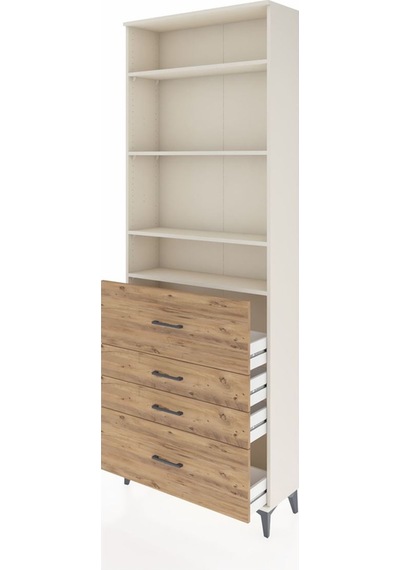 Arges Dolap 4 Raflı 4 Çekmeceli 88x30x243 Aytaşı-çam Aytaşı
