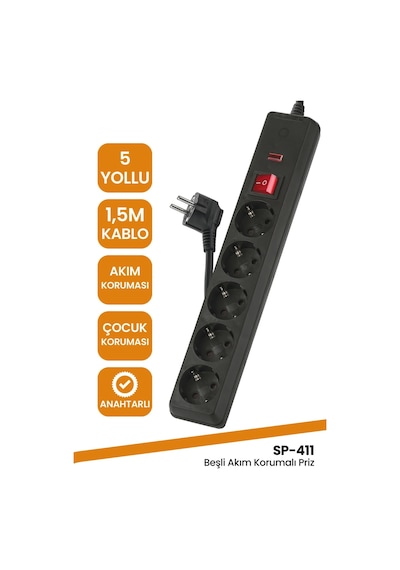 Goldmaster Sp-411 5 Li A.k.priz + Vivanco 42900 Hdmı Kablo 1.5m +