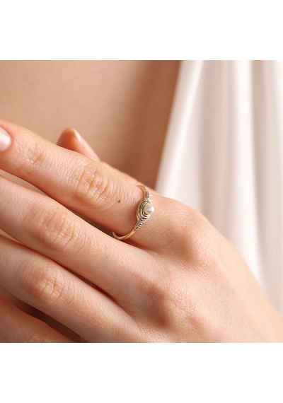 İnci Yüzük 14k Pearl T12645 Renkli