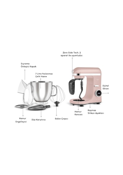 Karaca Mastermaid Chef Ultra D2000 W Dijital Ekranlı Hamur Yoğurma Makinesi