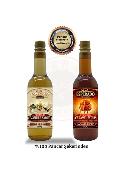 Esperado Premium Kahve Şurubu Seti 2'li 750 Ml - Vanilya Ve Karamel Aromalı