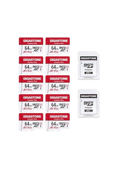 Gıgastone 64 Gb Microsdxc Hafıza Kartı Paketi 10 + Sd Adaptör, Camera Plus, 95 Mb/s'ye Kadar, Aksiyon Kamerası Drone İçin, Tablet, Full Hd Video Kaydı, A1 V30 U3 Mikro Sd Kart Uhs-ı Gıgastone 64 Gb Microsdxc Hafıza Kartı Paketi 10 + Sd Adaptör, Camera Plus, 95 Mb/s'ye Kadar, Aksiyon Kamerası Drone İçin, Tablet, Full Hd Video Kaydı, A1 V30 U3 Mikro Sd Kart Uhs-ı