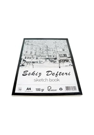 Monarty Paperart Eskiz Defteri, A4 297x420 Mm, 100 Gr, 50 Yaprak, Kağıt Malzeme