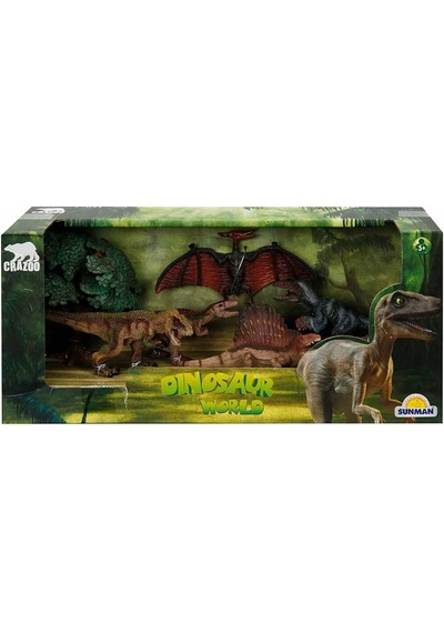 Dinozorların Dünyası 5'li Oyun Seti - Dimetrodon Kahvrengi Yeleli 26960