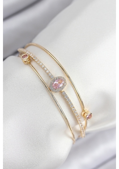 Pirinç Zirkon Taşlı Baget Model Gold Renk Kadın Bileklik 5886 Belirtilmemiş 07948136