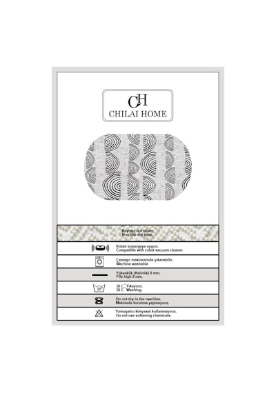 Chilai Home Buckle Grey Oval Dekoratif Halı Djt Çok Renkli