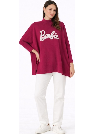 Onno Style Women Düz Triko Standart Panço Bordo